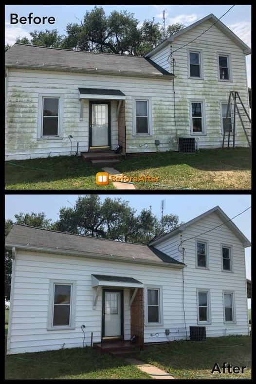 before and after pressure washing