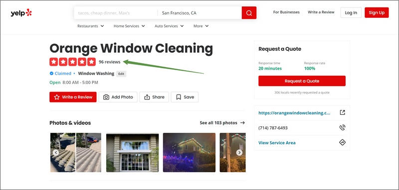 orange window cleaning on yelp