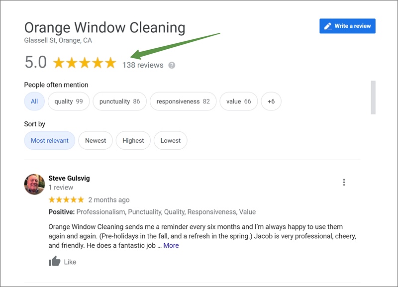 orange window cleaning reviews on google