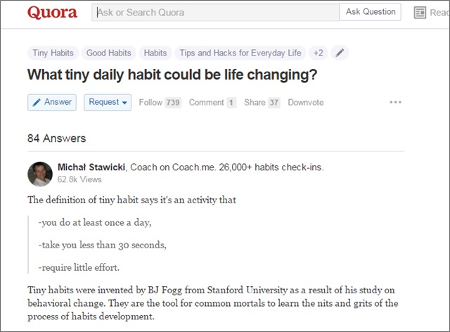 quora life changing habits