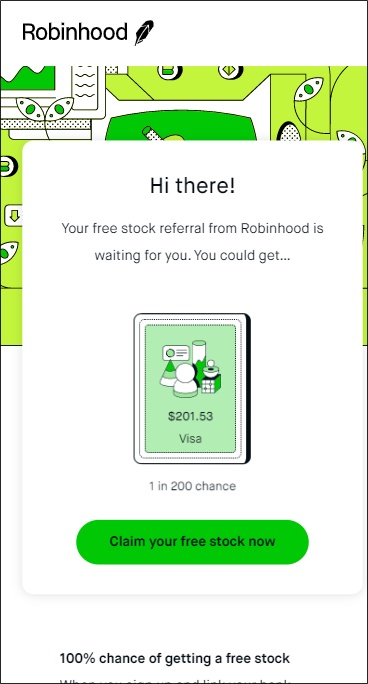 robinhood app free stock