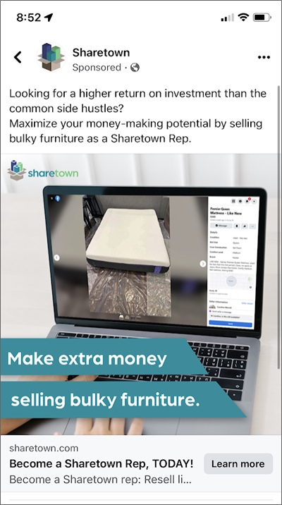 sharetown facebook ad