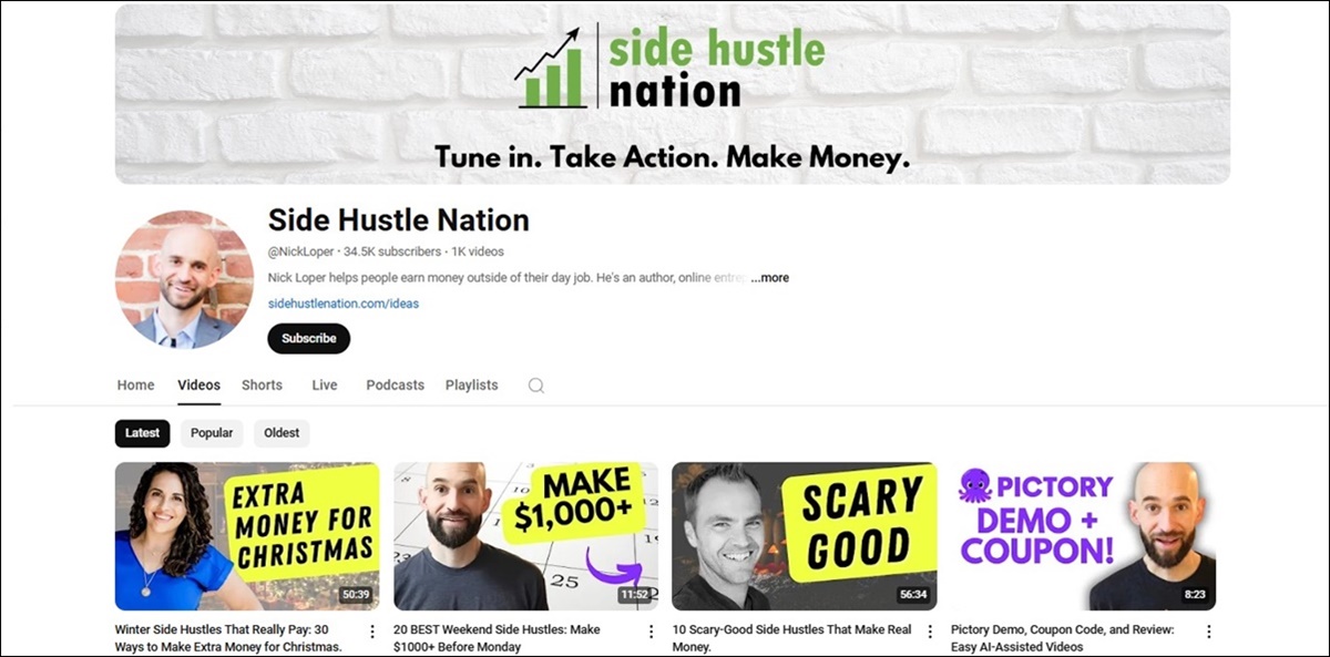 side hustle nation youtube channel